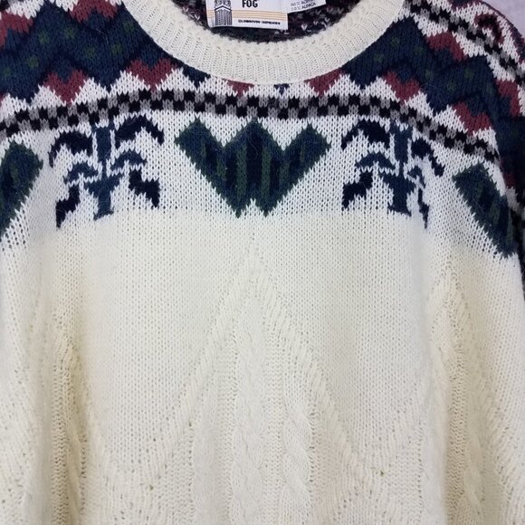 London Fog Men's L Vintage Fair Isle Pullover Knit Sweater - Picture 3 of 8